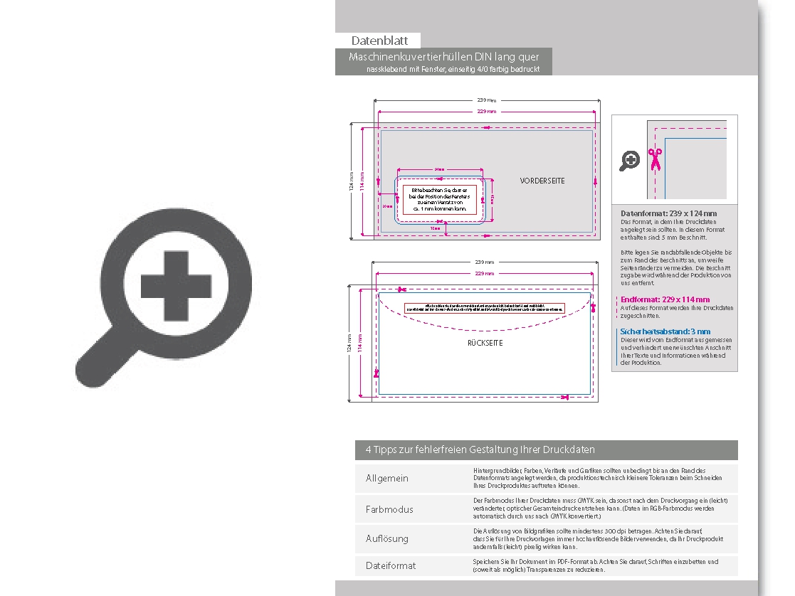 Product Bild maschinenkuvertierh__llen_din_lang_quer__nassklebend_mit_fenster__einseitig_4_0_farbig_bedruckt